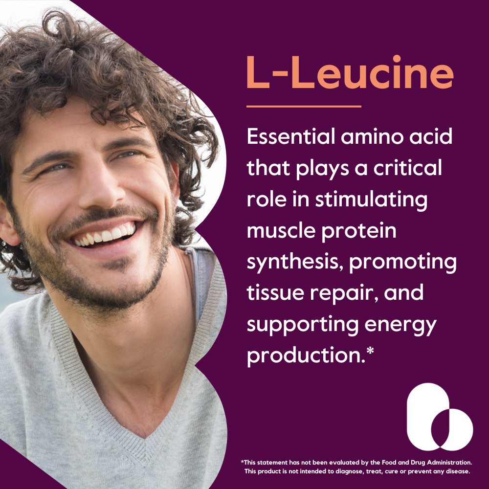 L-Leucine 500mg (240 Vegetarian Capsules)- Pharmaceutical Grade- Vegan