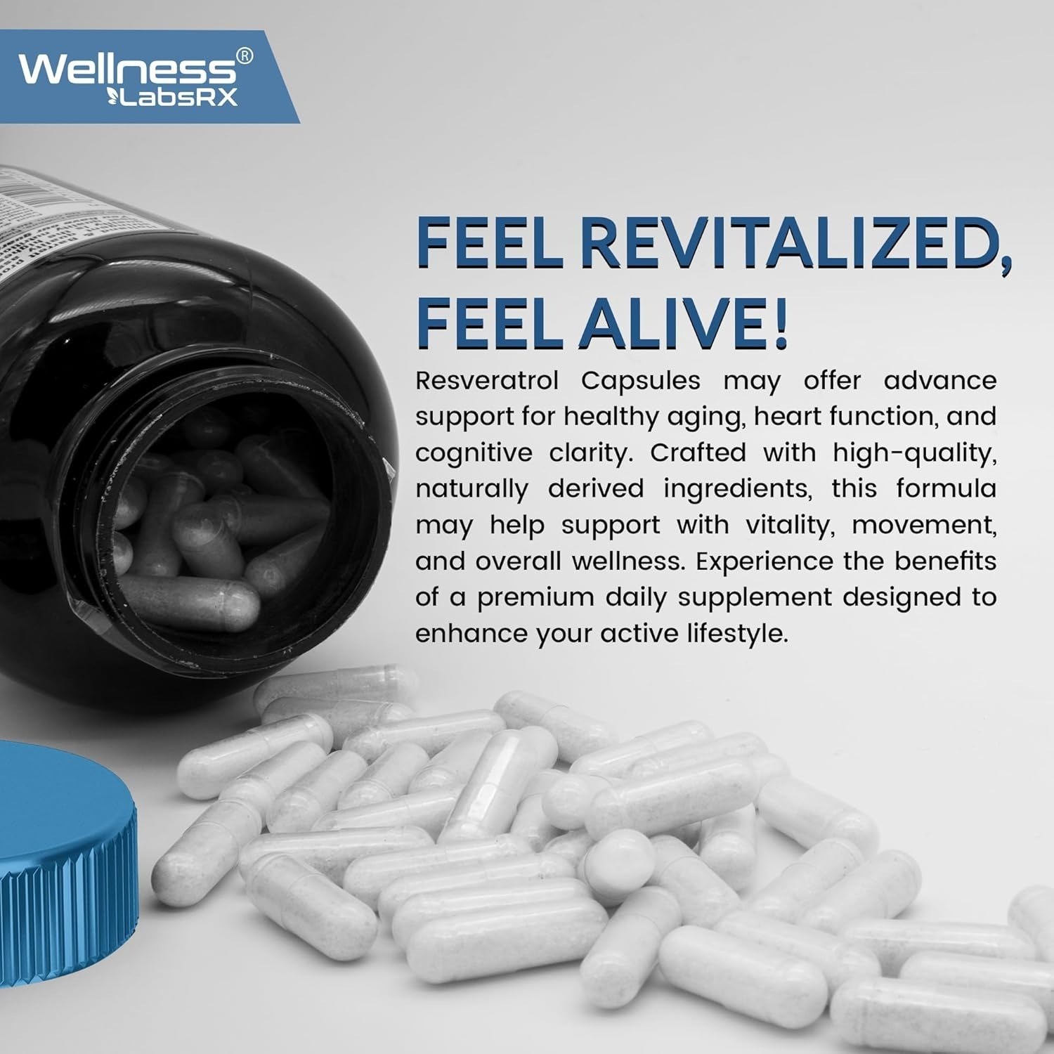 Resveratrol 1000mg Supplement – 120 Vegan Capsules – Heart & Aging Support