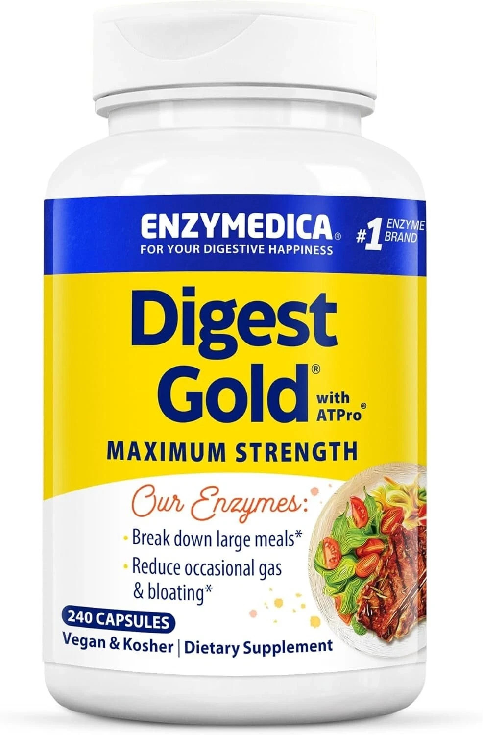 Digest Gold Digestive Enzyme with ATPro (240 Capsules)