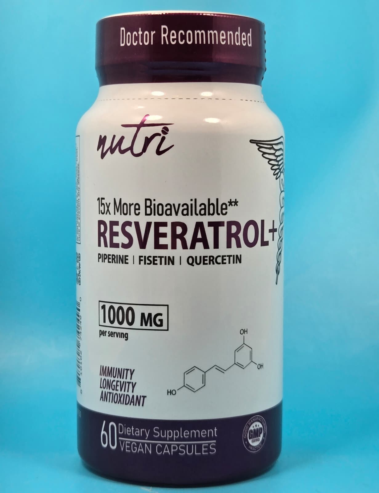 Resveratrol+, 1,000 mg, 60 Pcs For Immunity 15x More Bioavailability Exp 07/2028