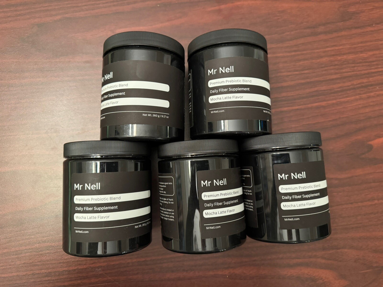 (5 Pack) Mr Nell Premium Prebiotic Blend, Daily Fiber, Mocha Latte 260g 01/25