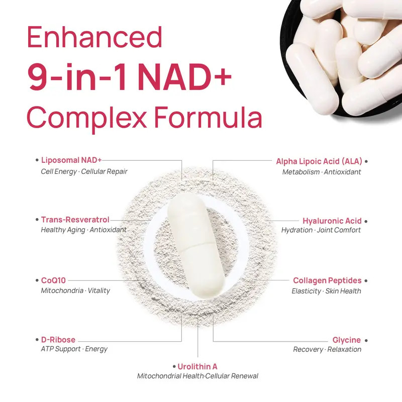 Selerb NAD+ Supplement for Energy Health Skin Nicotinamide Riboside 60 Capsules