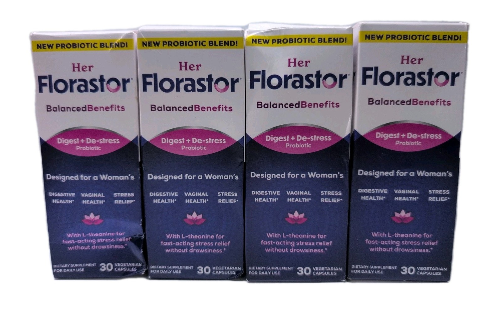 34New Her Florastor Digest + De-Stress Probiotic – 30 Capsules Each Exp. 08/2026