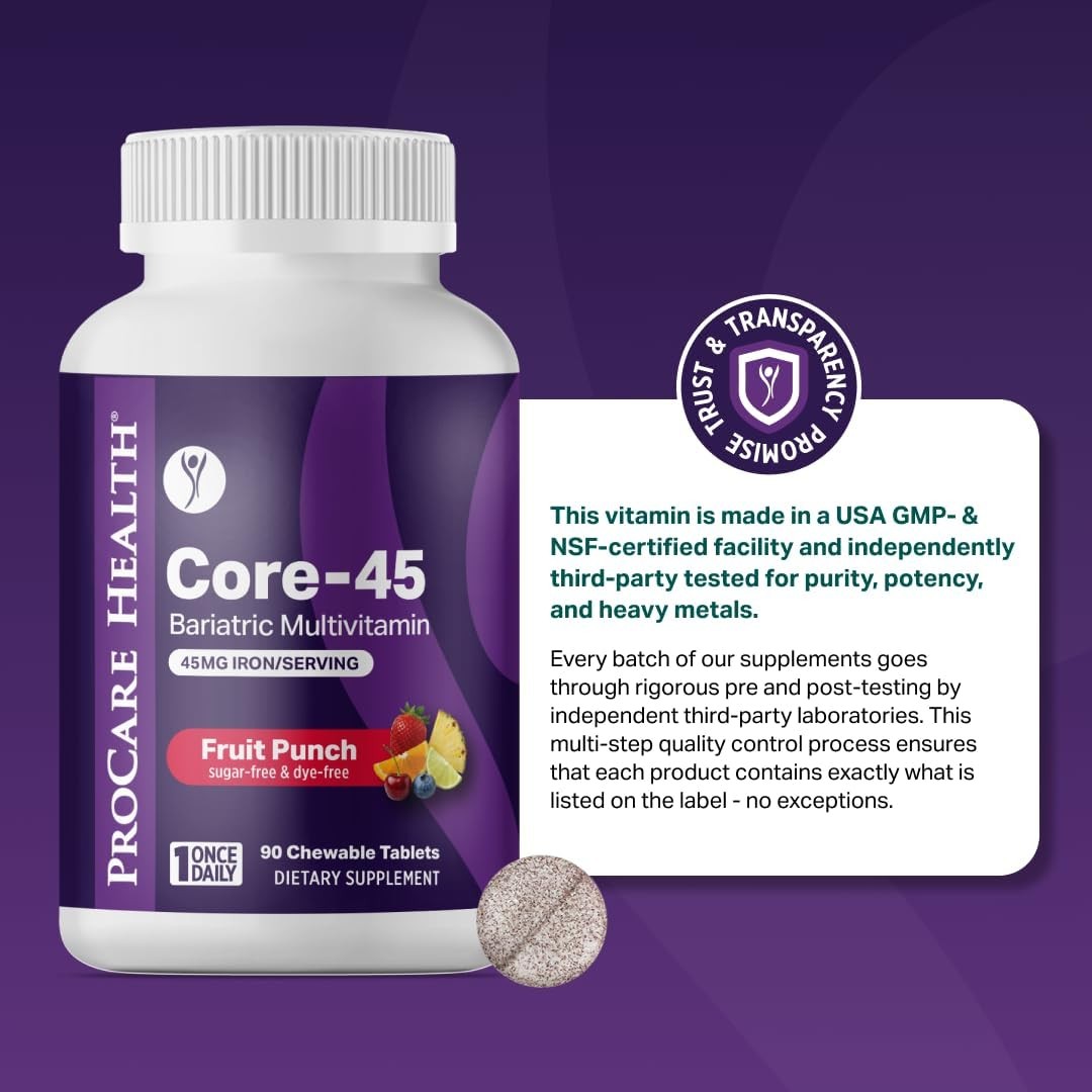 ProCare Health “1 per Day!” Bariatric MultiVitamin with 45mg Iron – Fruit Punch