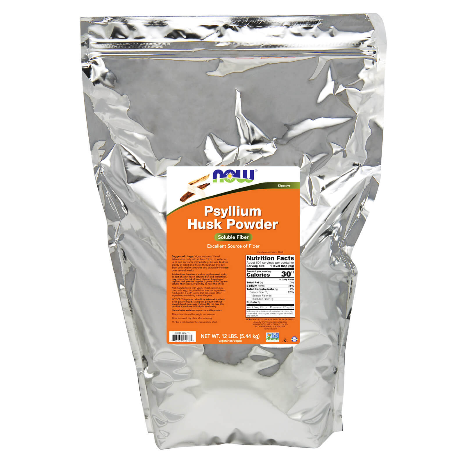 NOW FOODS Psyllium Husk Powder – 12 lbs.