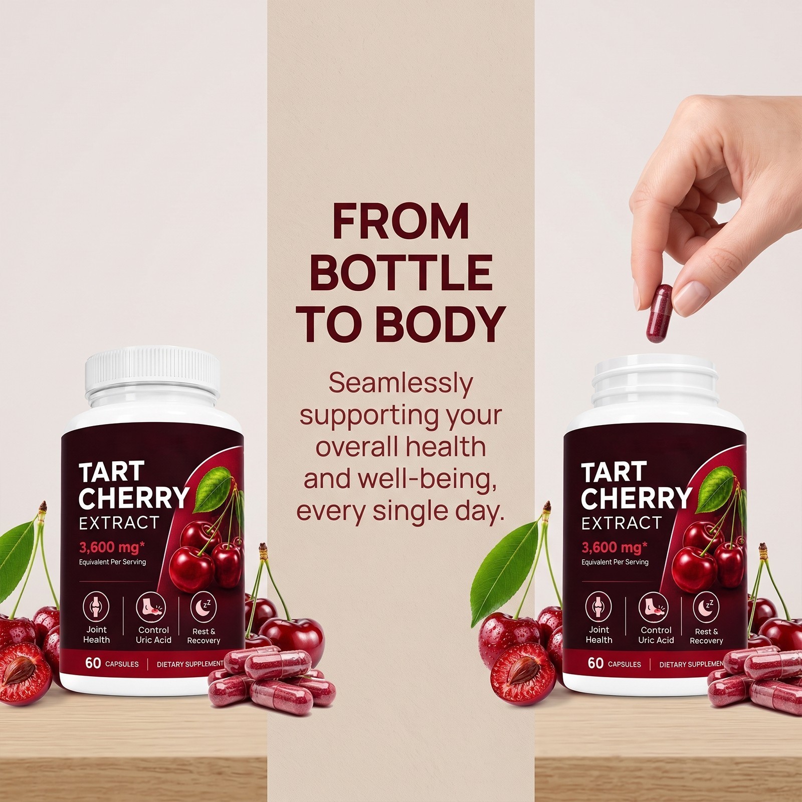 Good Grove Tart Cherry Extract,Goodgrove Tart Cherry Cold Extracted,60 Capsules-