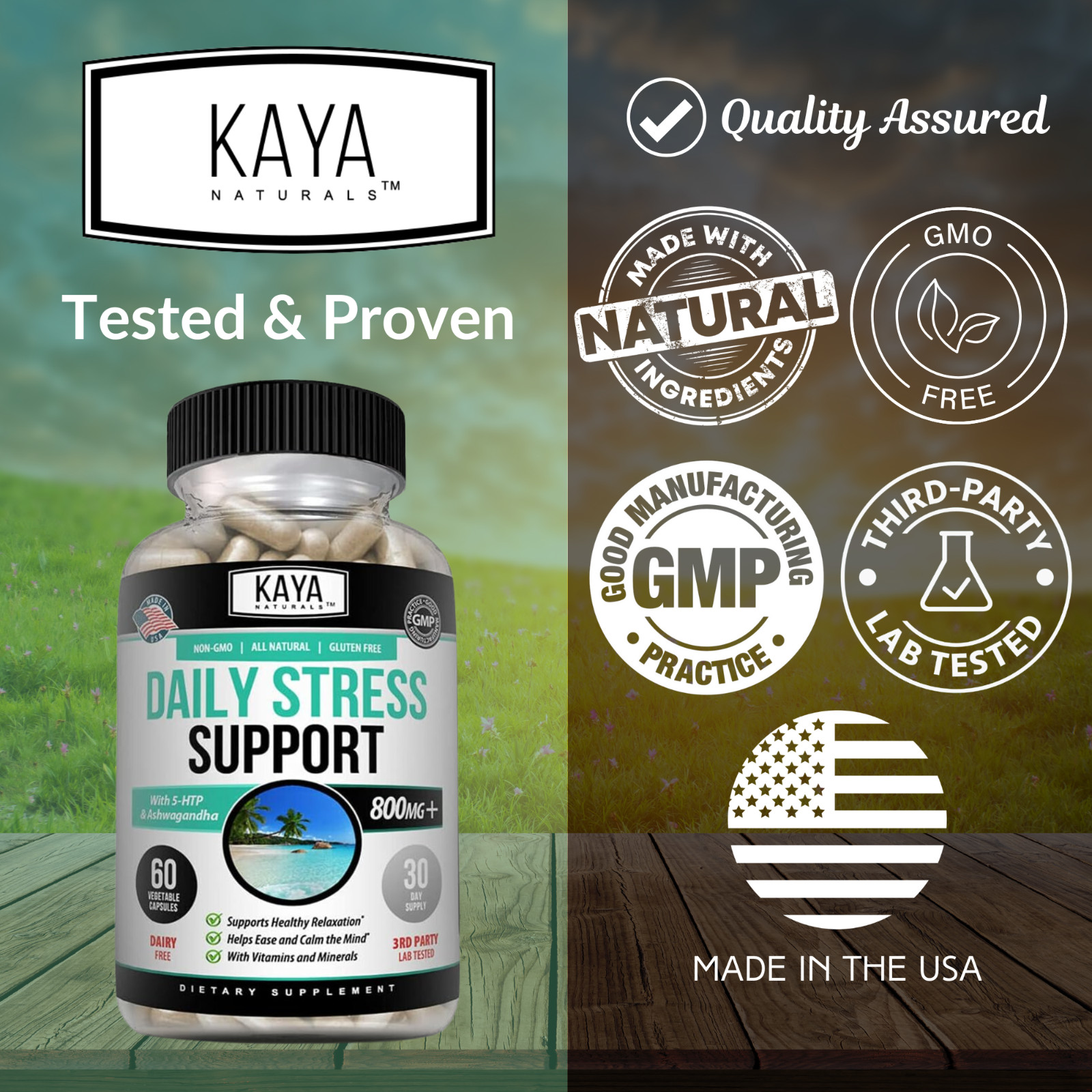 Natural Anxiety & Stress Relief, Combat Stress, Stress Support, Anti Stress