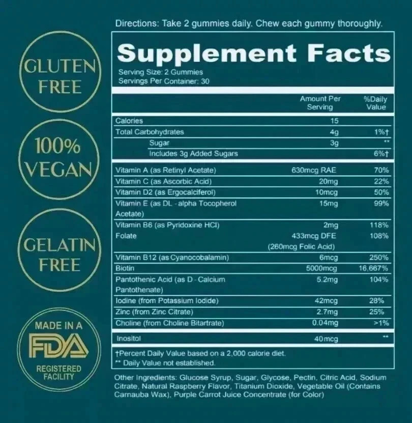 5 pack of WEEM Hair Skin and Nails Gummies, Vegan biotin Vitamins, Healthy Hair
