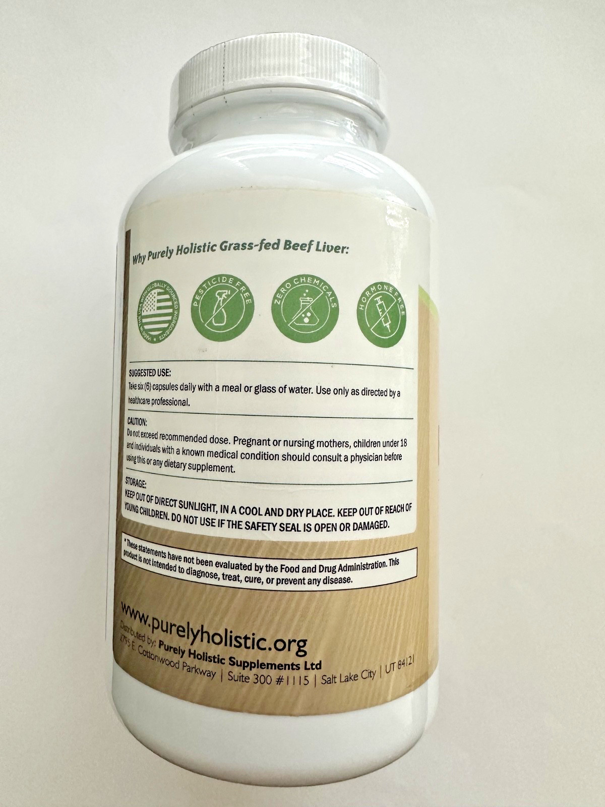 Grass Fed Beef Liver Capsules 4500mg, 270 Capsules (Exp 03/2028)