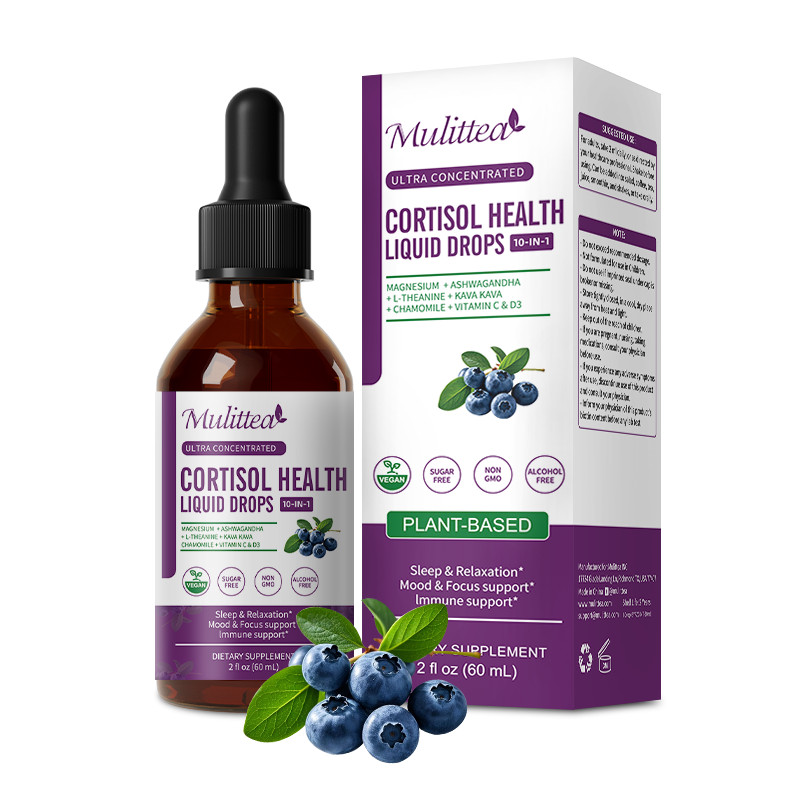 Cortisol Support Liquid Drop w/ Magnesium Ashwagandha -Balanced Adrenal Function