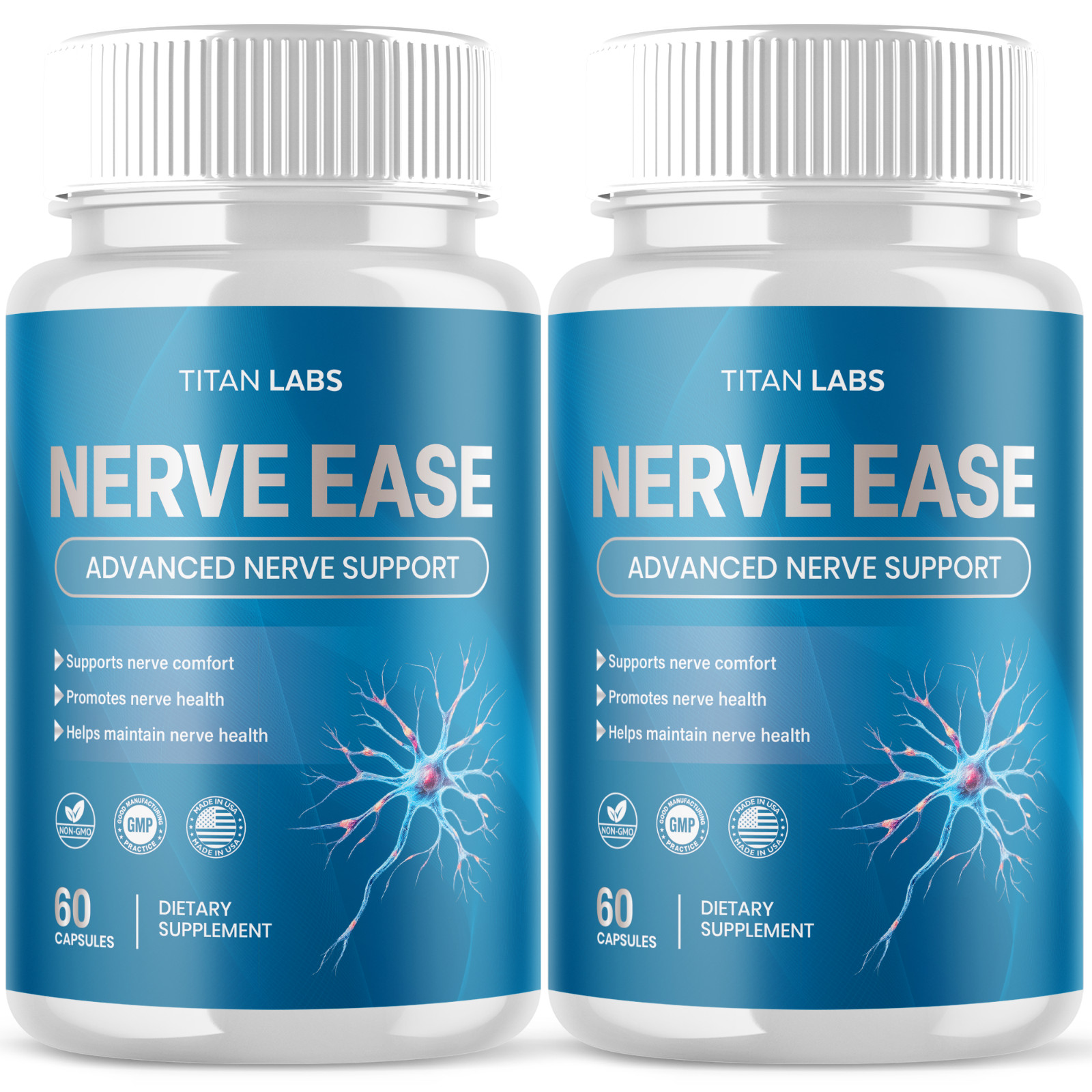 (2 Pack) Nerve Ease Nootropic Nerve Support Max Supplement NerveEase 120 Capsule