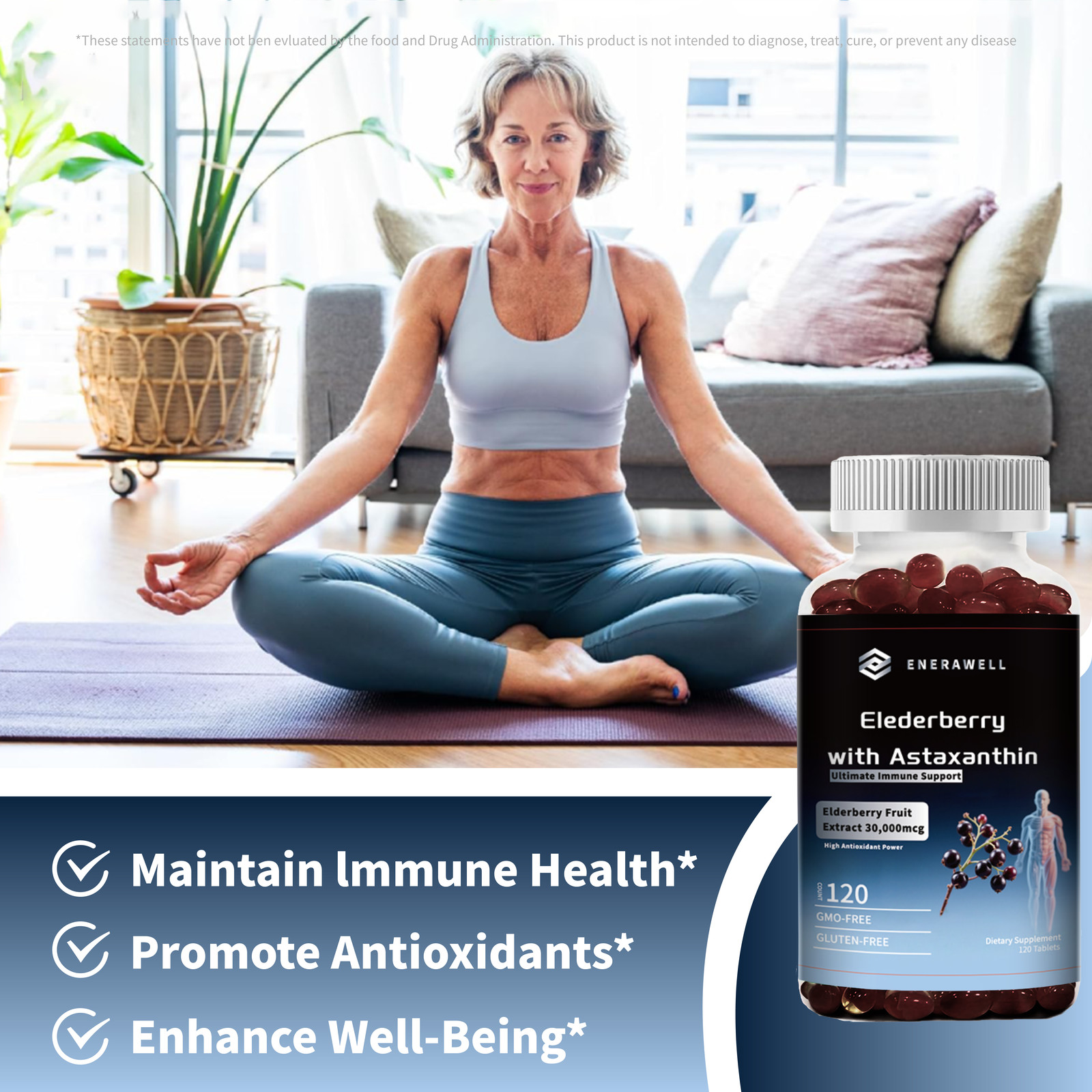Triple Strength Astaxanthin 12mg with Black Elderberry 30,000mg Extract 07/2027