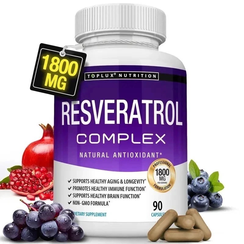 3PCS Resveratrol Supplement 1800mg Natural Antioxidant