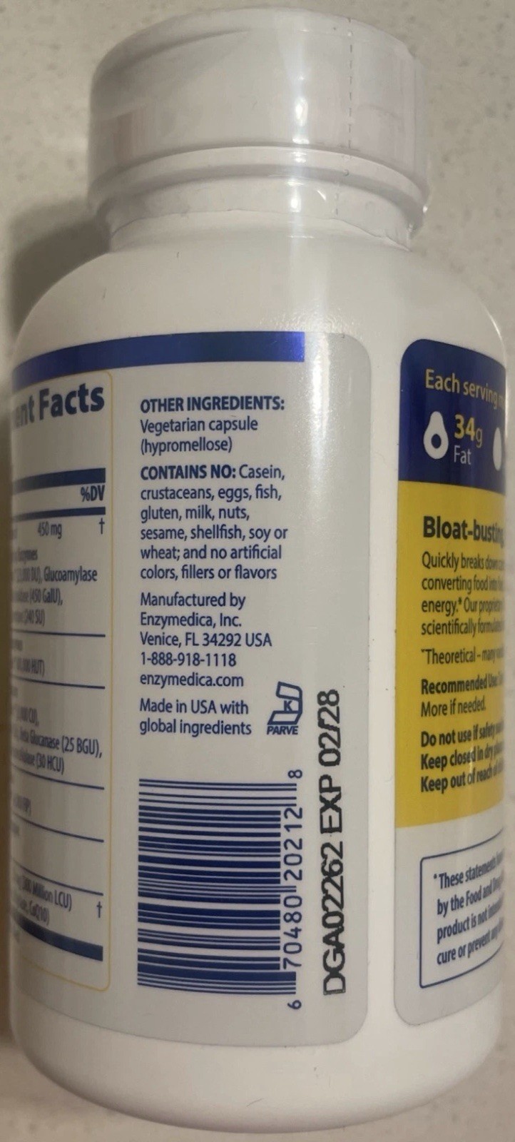 Enzymedica Digest Gold Maximum Strength – 120 Capsules – Expires 02/2028