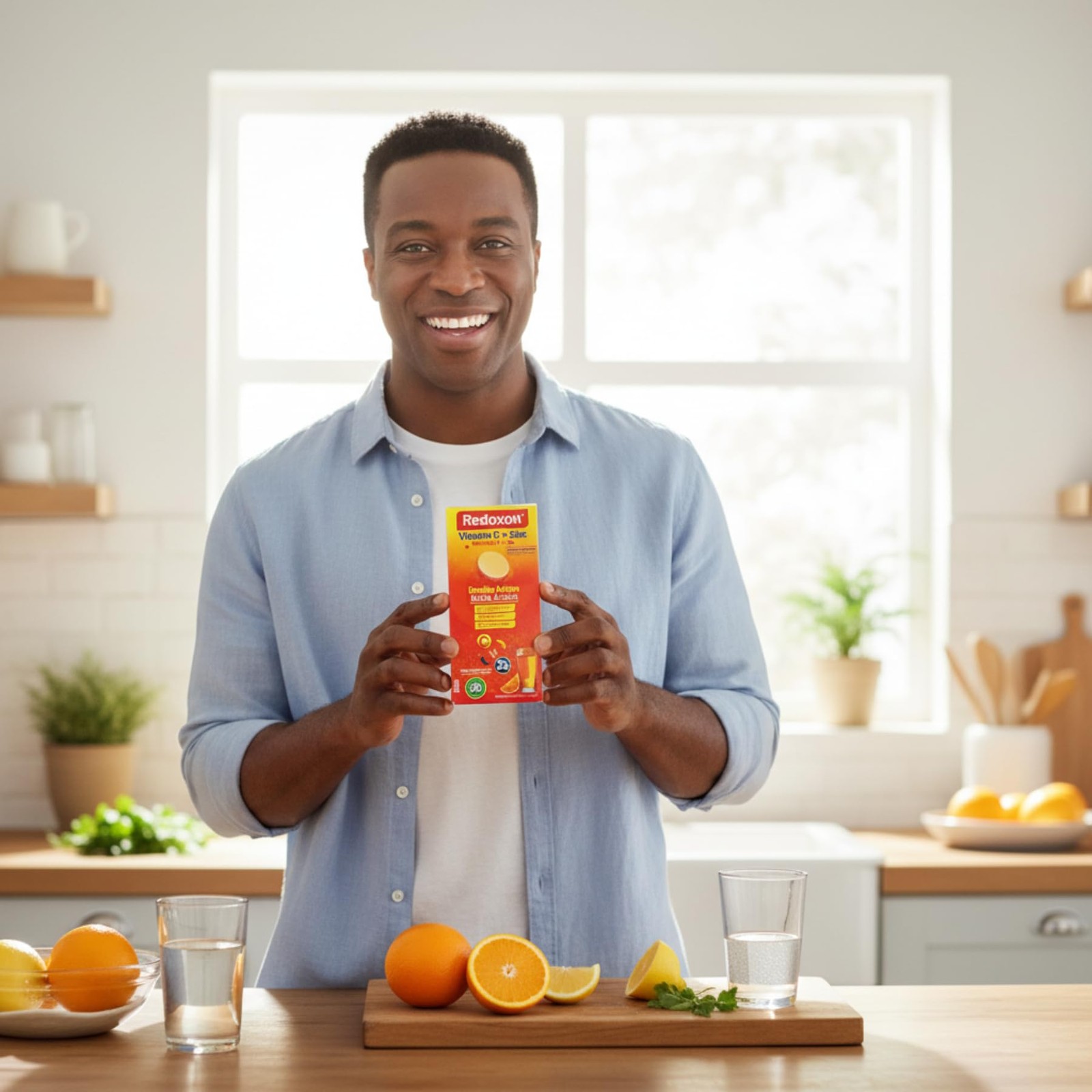 Redoxon Vitamin C + Zinc, Effervescent Tablets 20 Count (Pack of 1), Orange