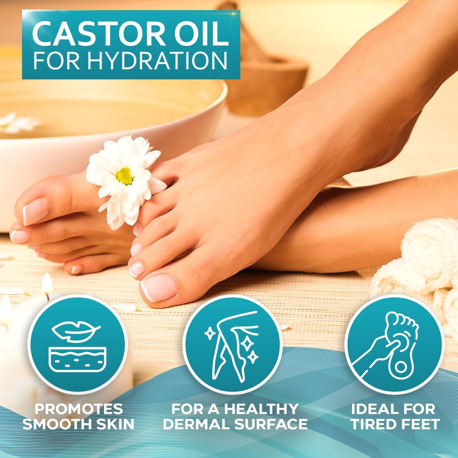 Magnesium Spray for Feet – With Castor Oil- Topical Foot Application for Women,