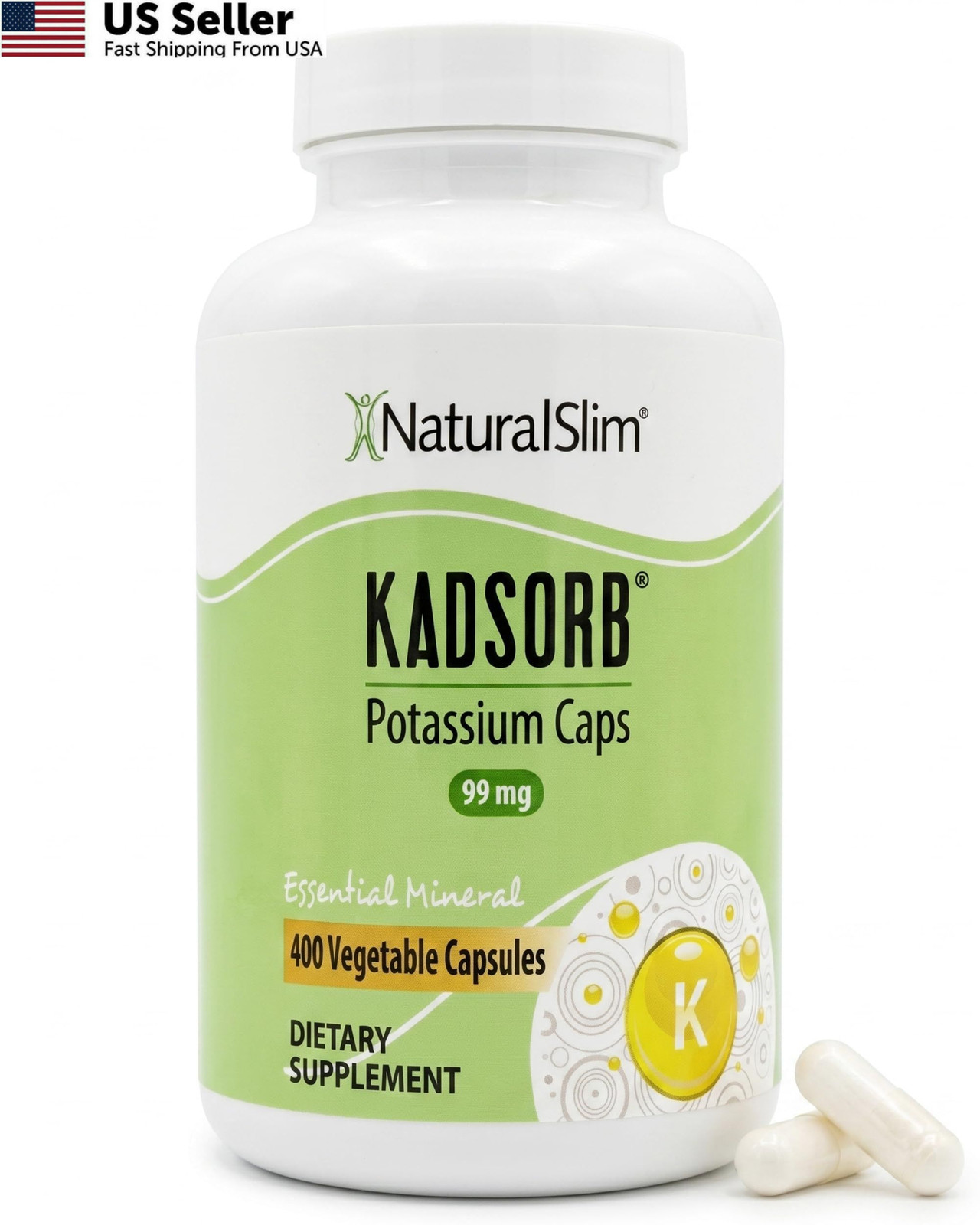 NaturalSlim Natural Potassium Citrate Gluconate 99 mg – 400 Count (Pack of 1)