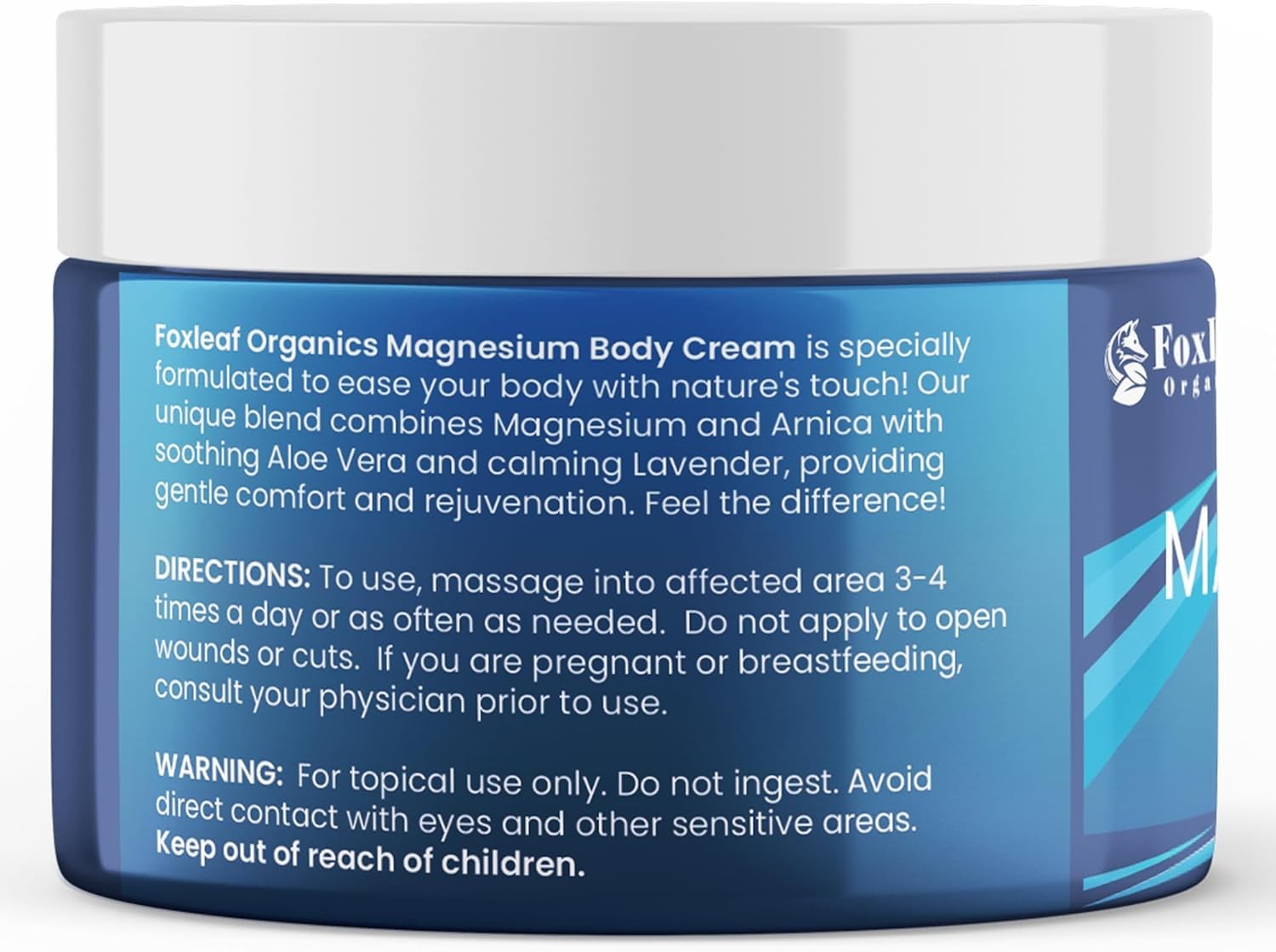 Magnesium Cream – Support for Sleep, Leg Cramps, Joints, & Muscle Soreness