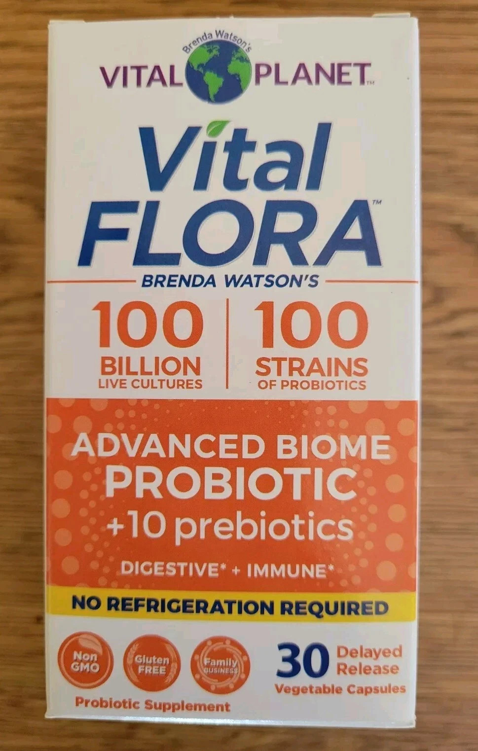 Vital Planet Vital Flora 100 Billion 100 Strain, Advanced Biome 30 Caps Exp.2/27