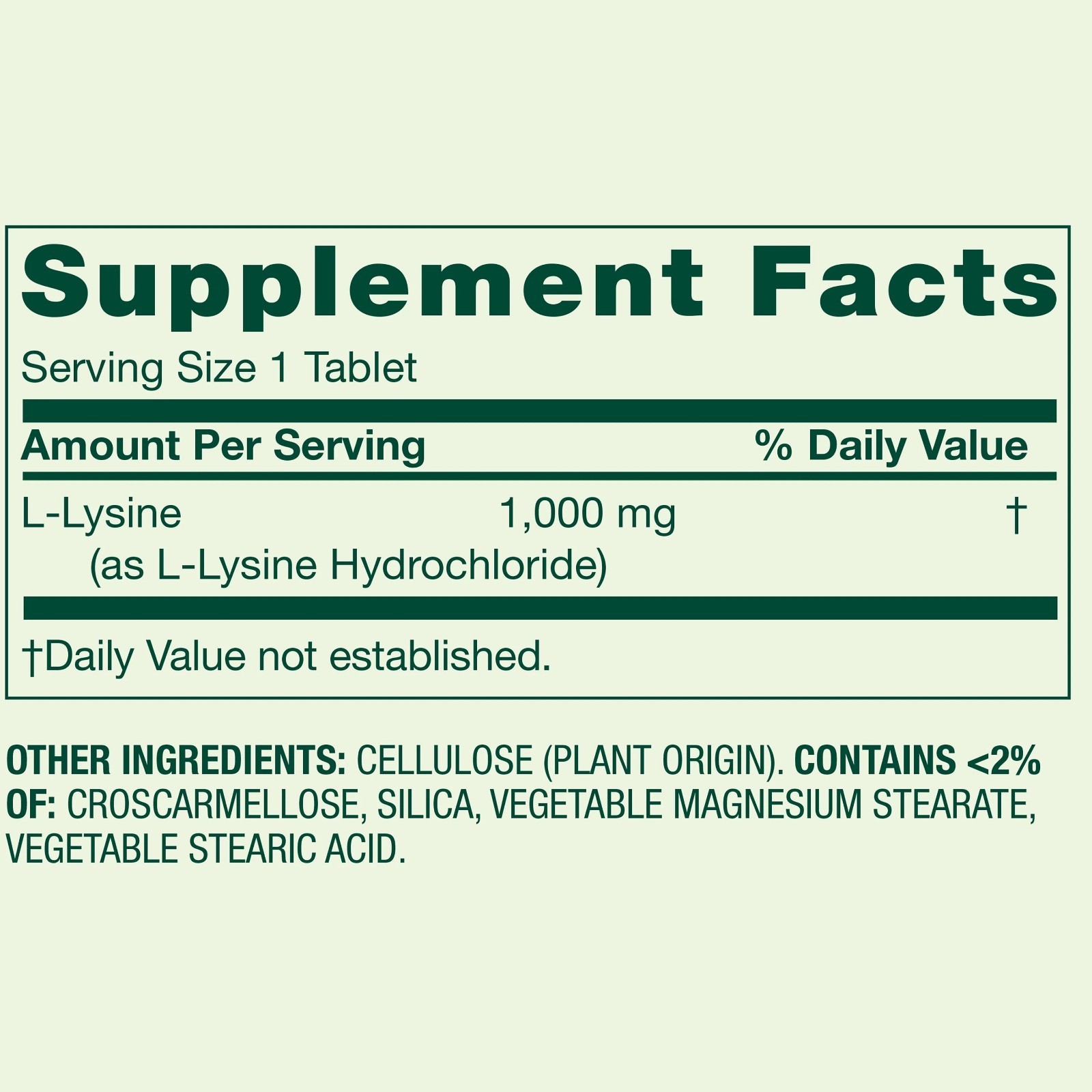 (Pack of 2) Spring Valley L-Lysine Dietary Supplements, 1000 mg, 100 Count