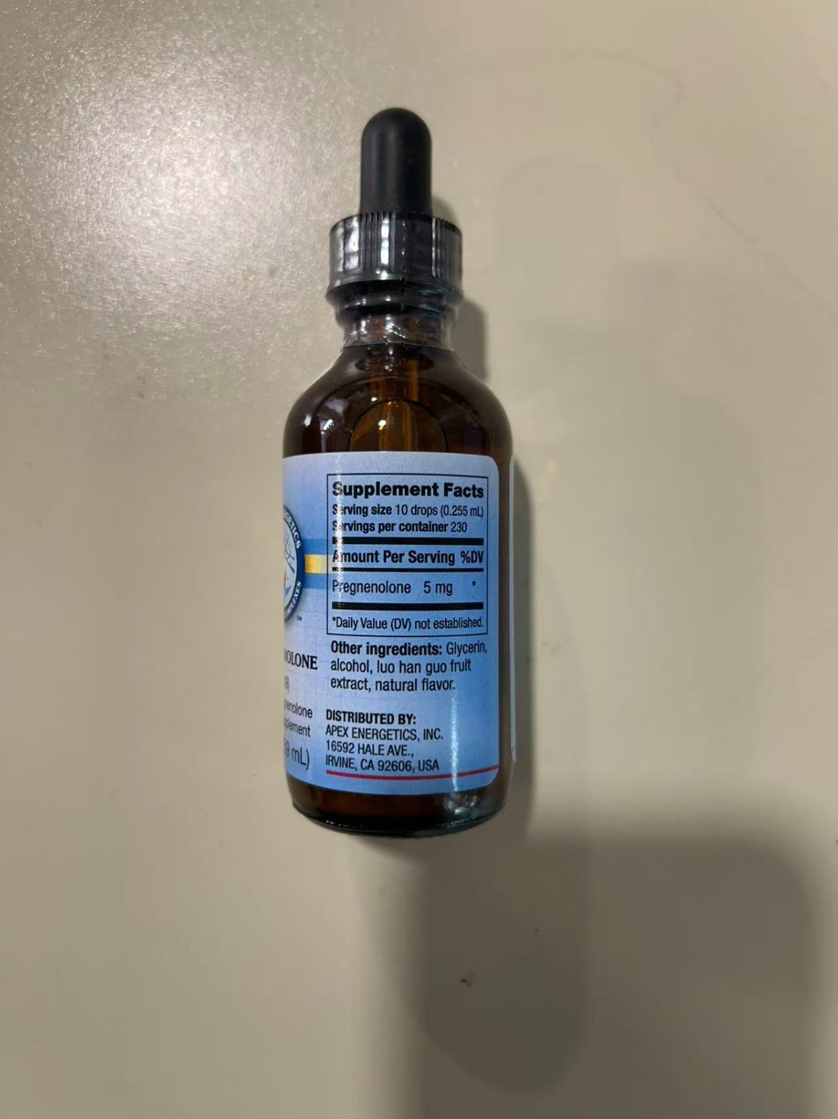 Pregnenolone K-19 (1 oz.) by Apex Energetics（EXP：7/11/2026）