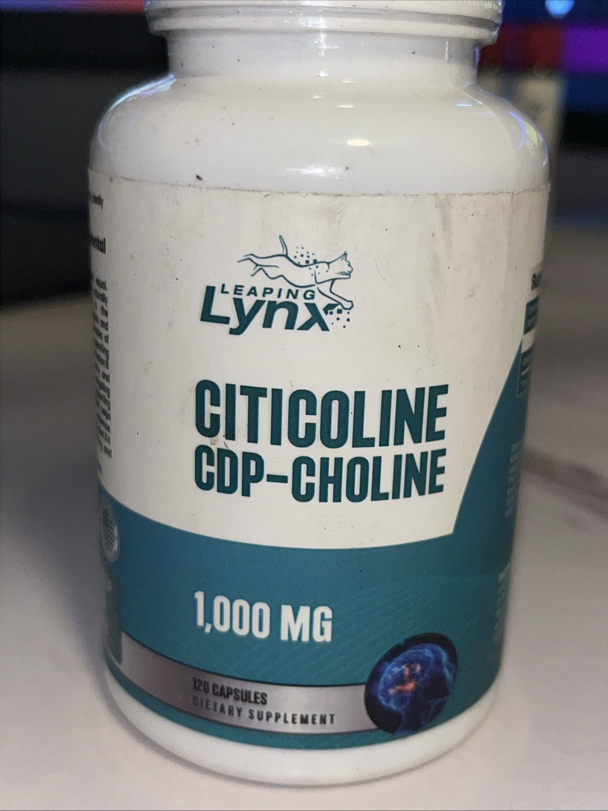 Leaping Lynx Citicoline 1000 mg(CDP Choline) Capsules 120 Count Pack of 1