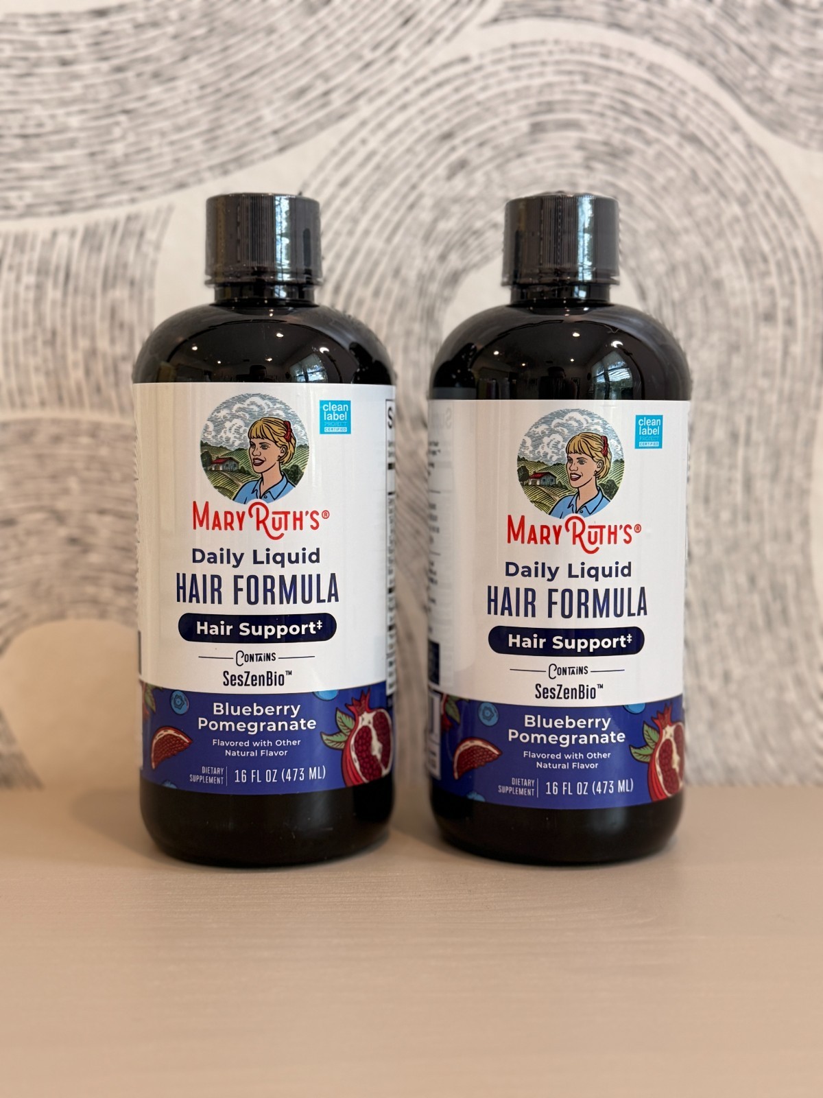 MARYRUTH’S DAILY LIQUID HAIR FORMULA SUPPORT BLUE POMEGRANATE 2 PACK – 32oz NEW