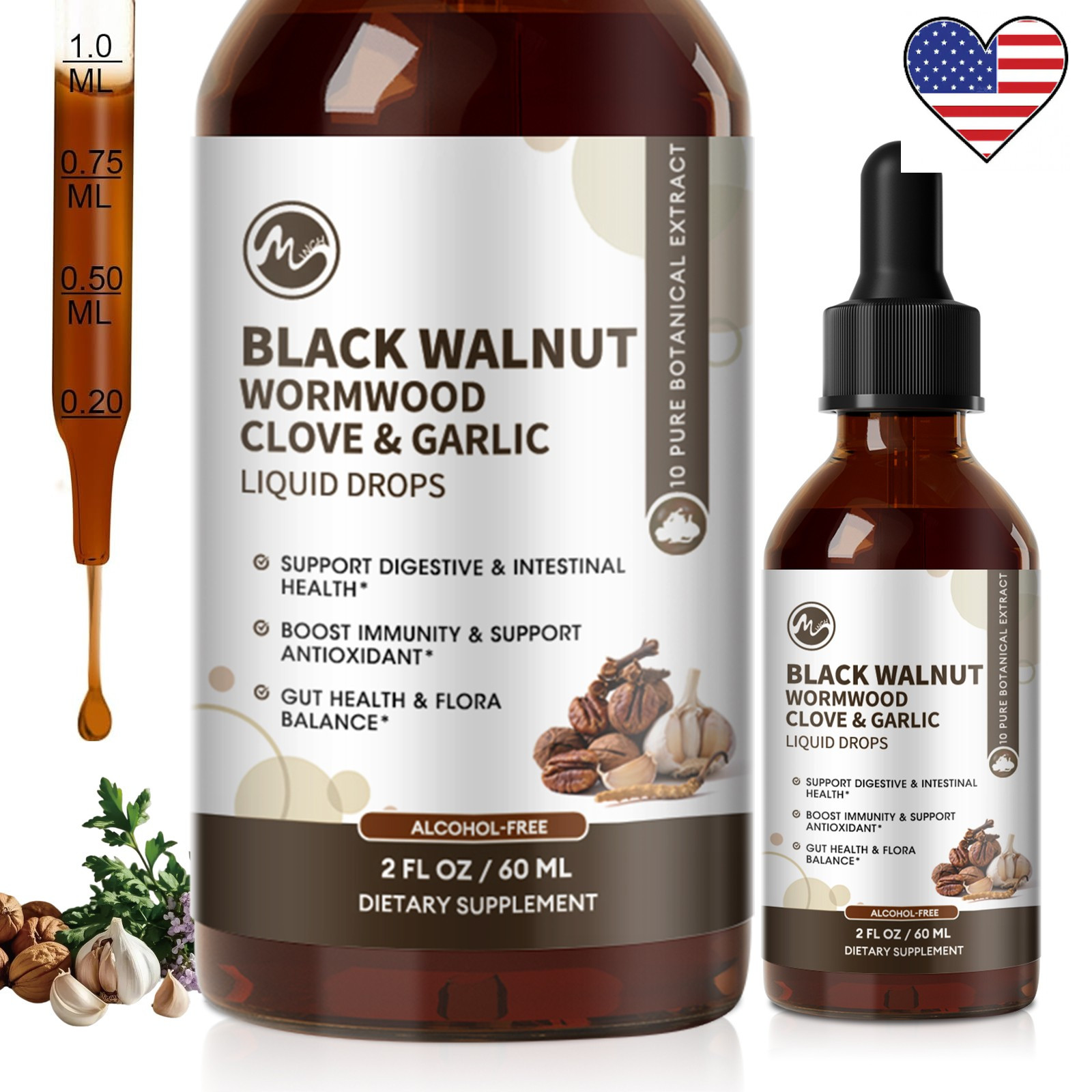 Parasite Cleanse Tincture/Extract-Wormwood, Black Walnut Hull, Clove 2oz