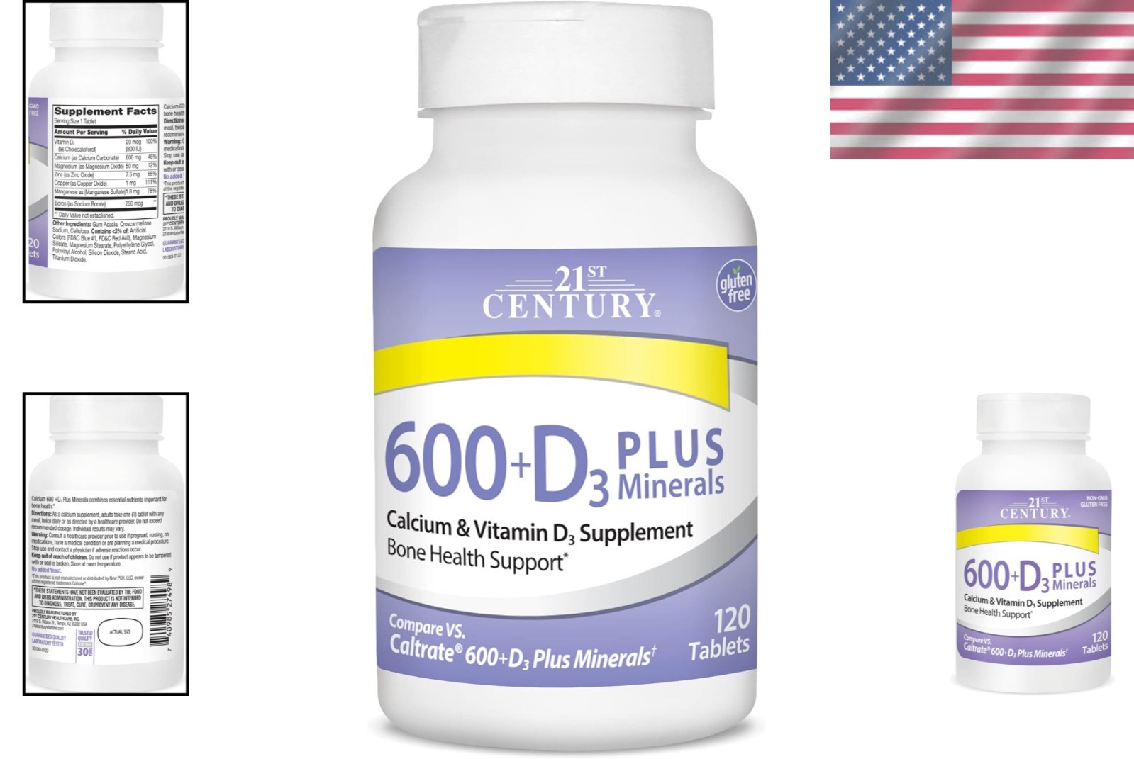Bone & Joint Support Supplement: Calcium 600 Plus D & Minerals, 120 Tablets