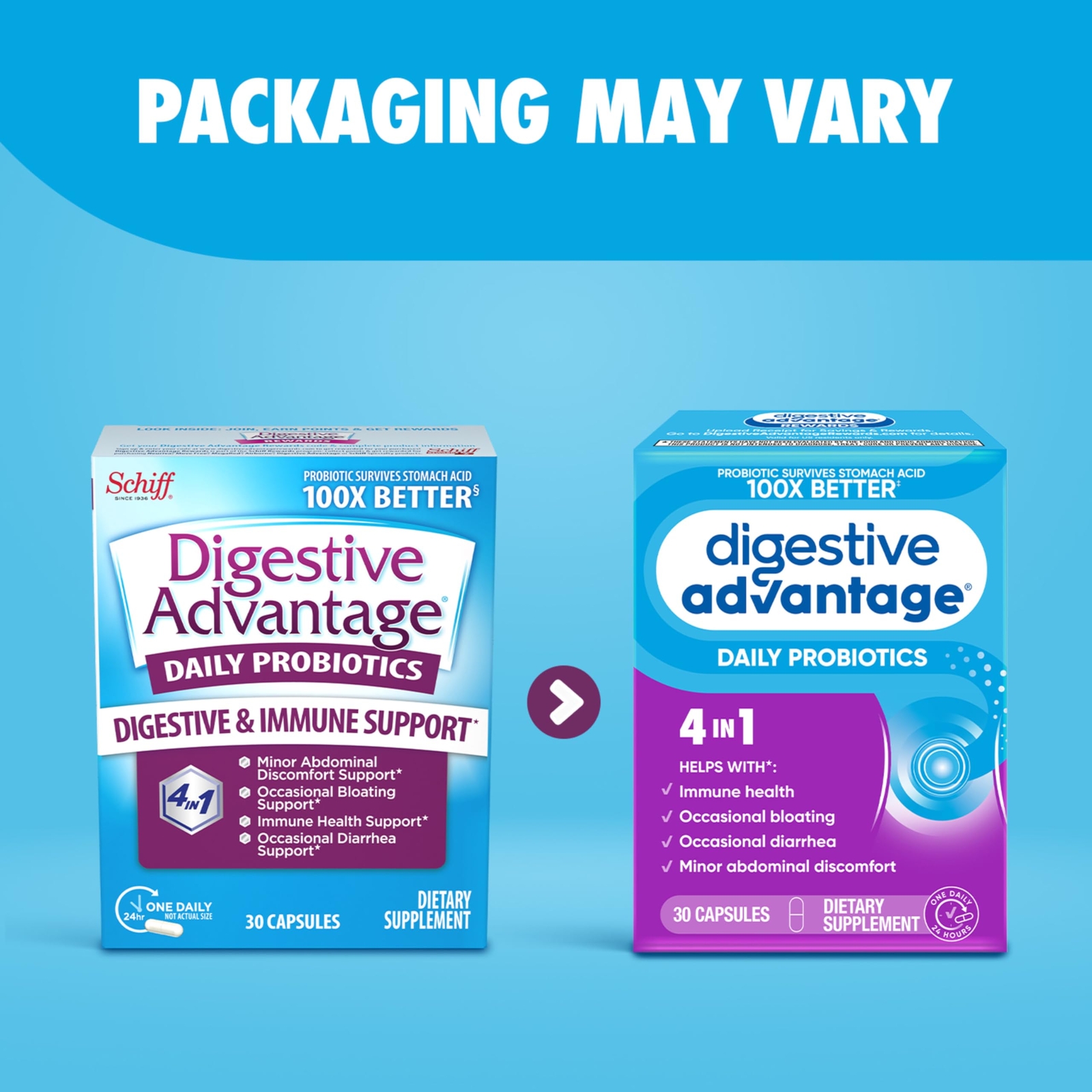 Digestive Advantage Daily Probiotics 30 Count Immune and Digestive Support Ca…