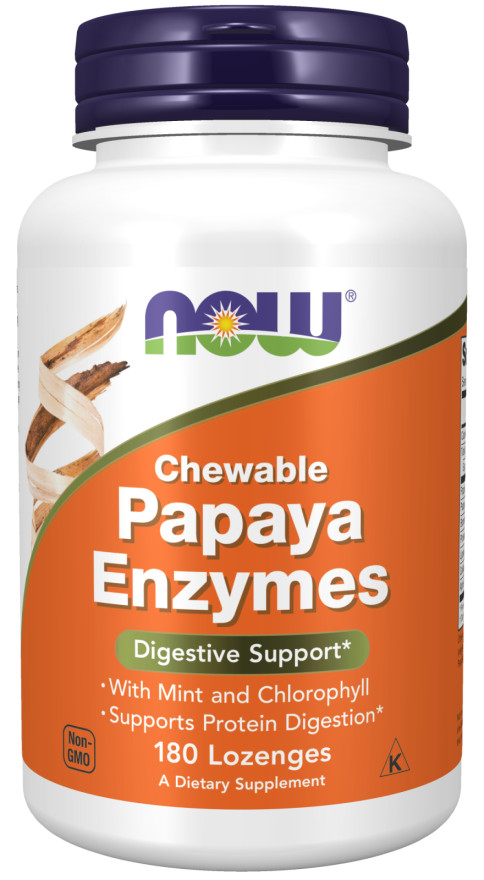 NOW Foods Chewable Papaya Enzymes 180 Lozenges 06/2026EXP