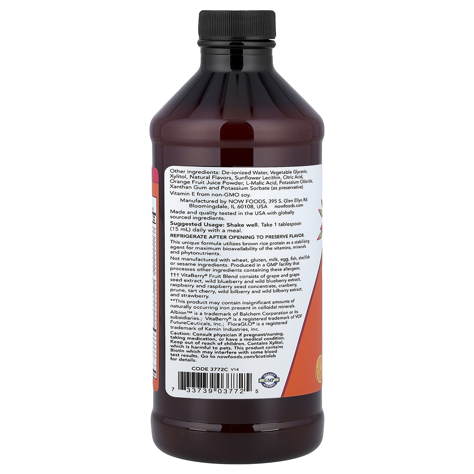Now Foods Liquid Multi Tropical Orange Flavor 16 fl oz 473 ml GMP Quality