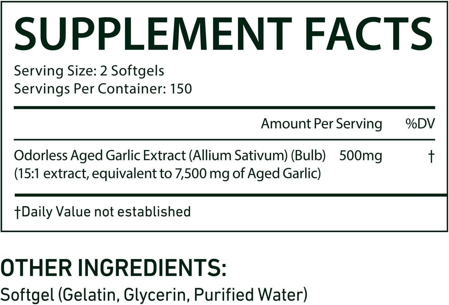 Best Aged Garlic Extract, 300 Softgels, 7500mg Odorless | Heart & Immune Pack 2