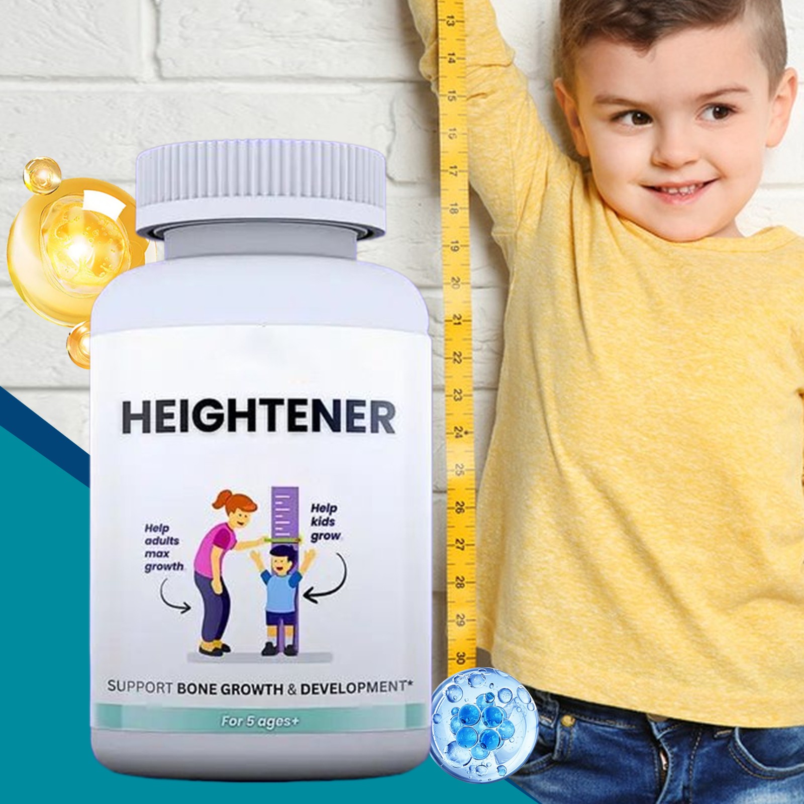 Natural Height Growth Supplement for Kids, Teens and Adults Support Bone Growth