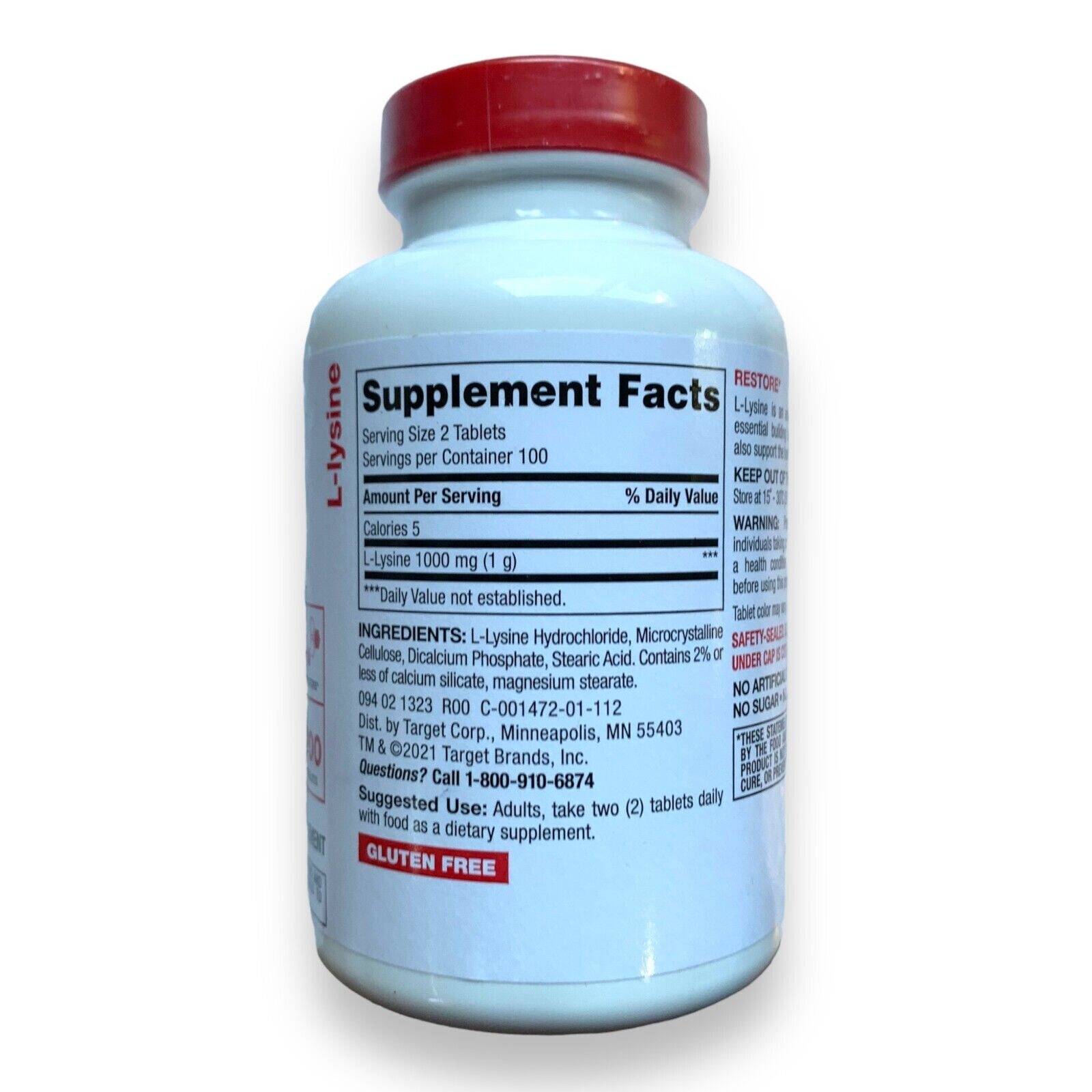 L-lysine 1000 Mg 200 Tablets Exp 07/2028 NEW & SEALED