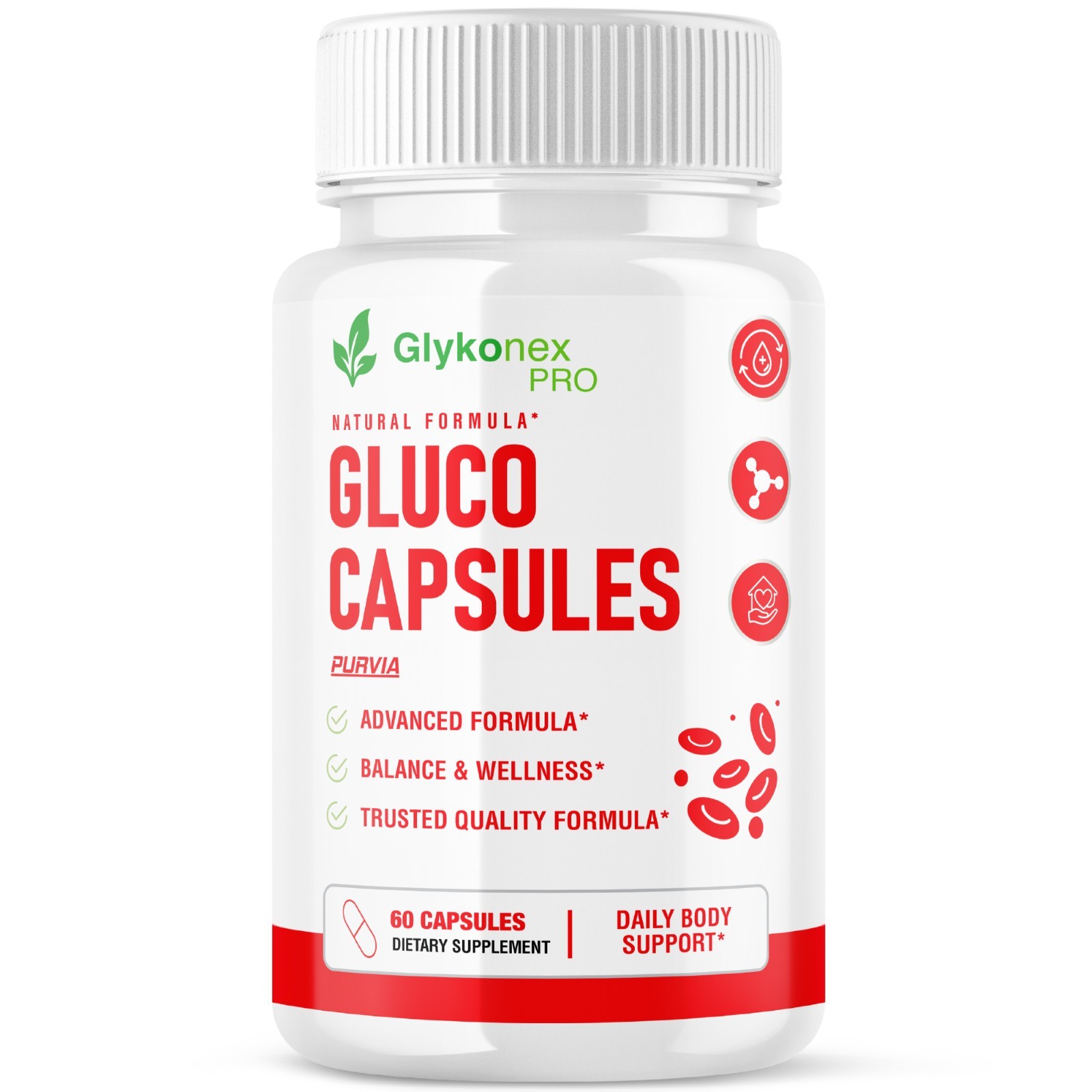 Glykonex Pro Gluco Capsules Daily Blood‑Sugar Optimizer Support Pills 1-3 pack