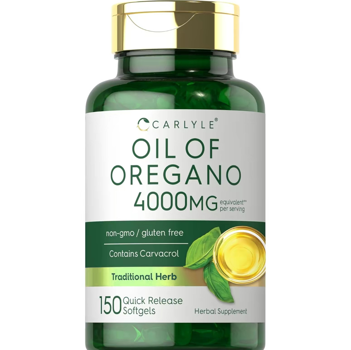 Carlyle Oregano Oil 4000Mg Supplement Formula | 150 Softgel Capsules | Contain