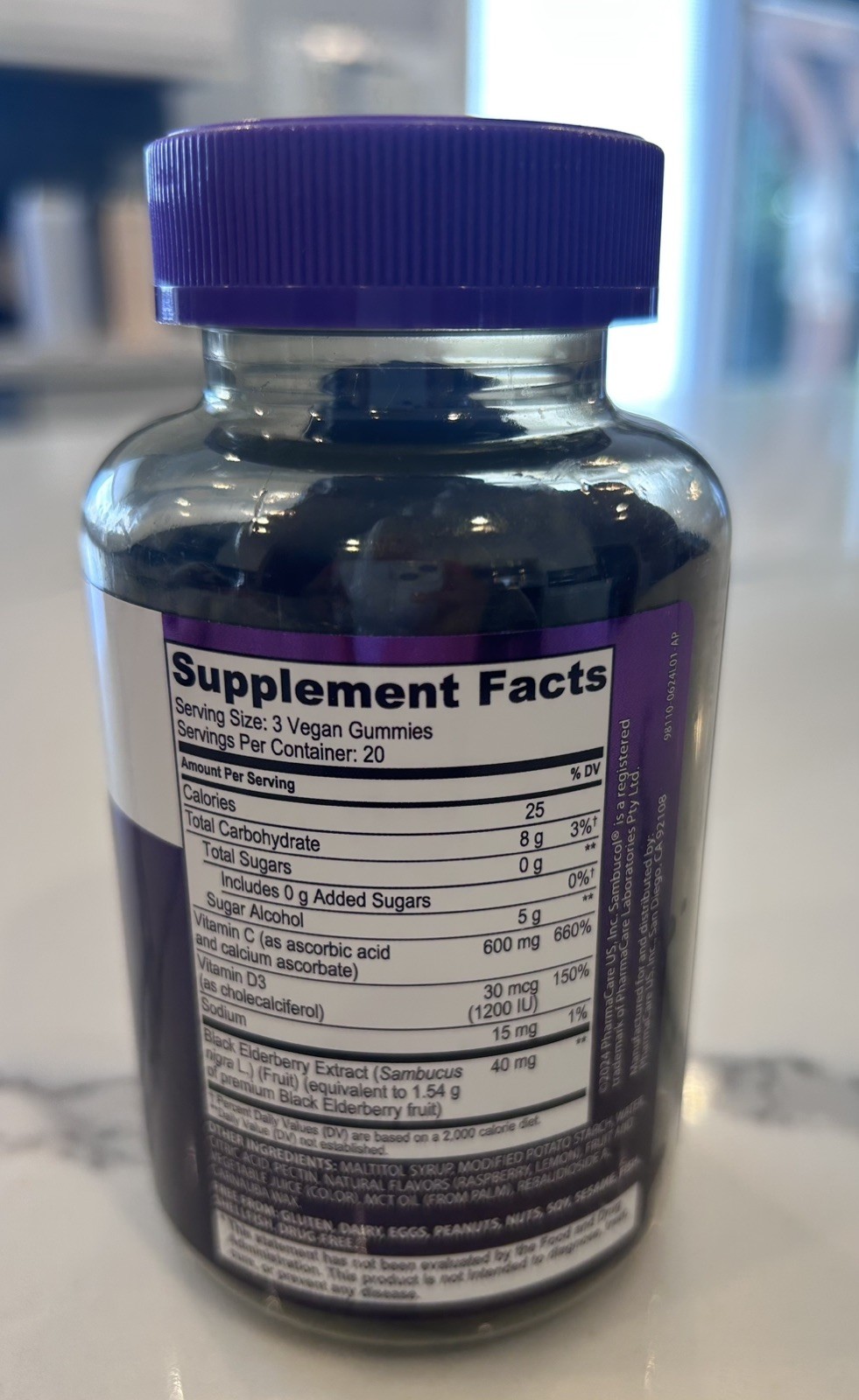 Sambucol Black Elderberry Zero Sugar Gummies – Black Elderberry EXP 06/2027