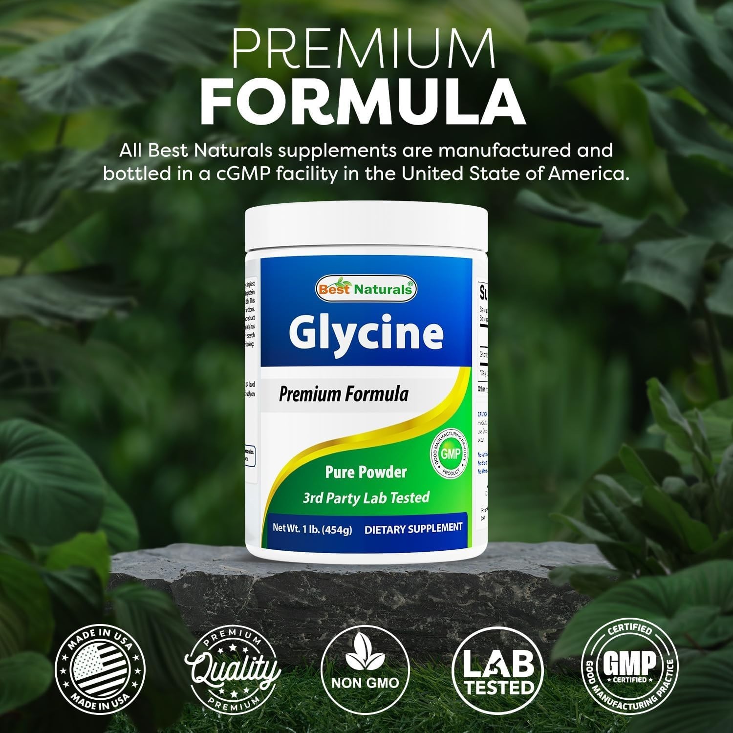 Glycine Powder 1 LB – Pure Relaxation Support & Energy Management, 454 Servings