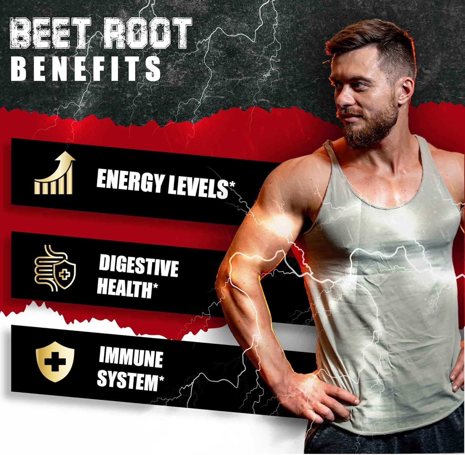 Beet Root Capsules – Green Tea, Red Spinach, Ginseng, Black Pepper – 90 Count –
