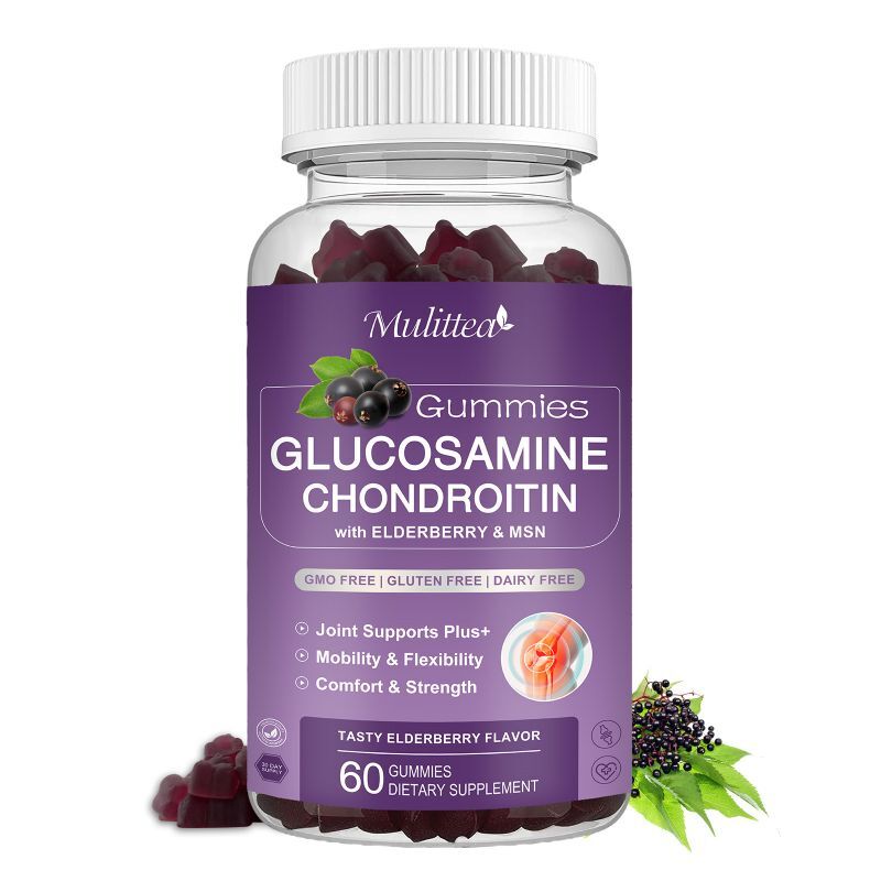 2 Pack 1500mg Glucosamine Chondroitin Gummies MSM Triple Strength Joint Support
