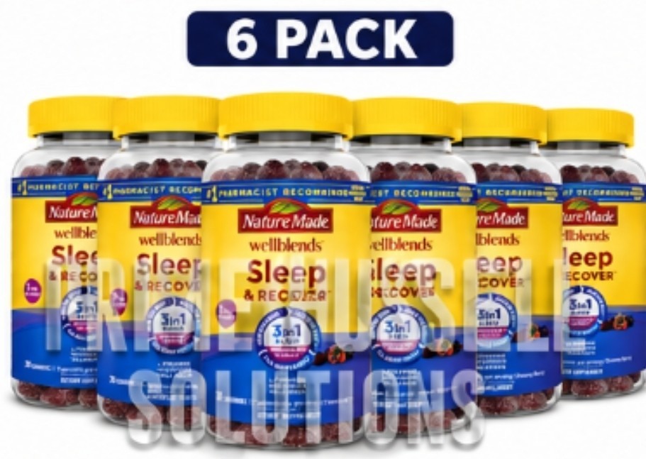 6 Nature Made Wellblends Sleep and Recover, Sleep Aid W Melatonin 3mg 30Ct Gummy