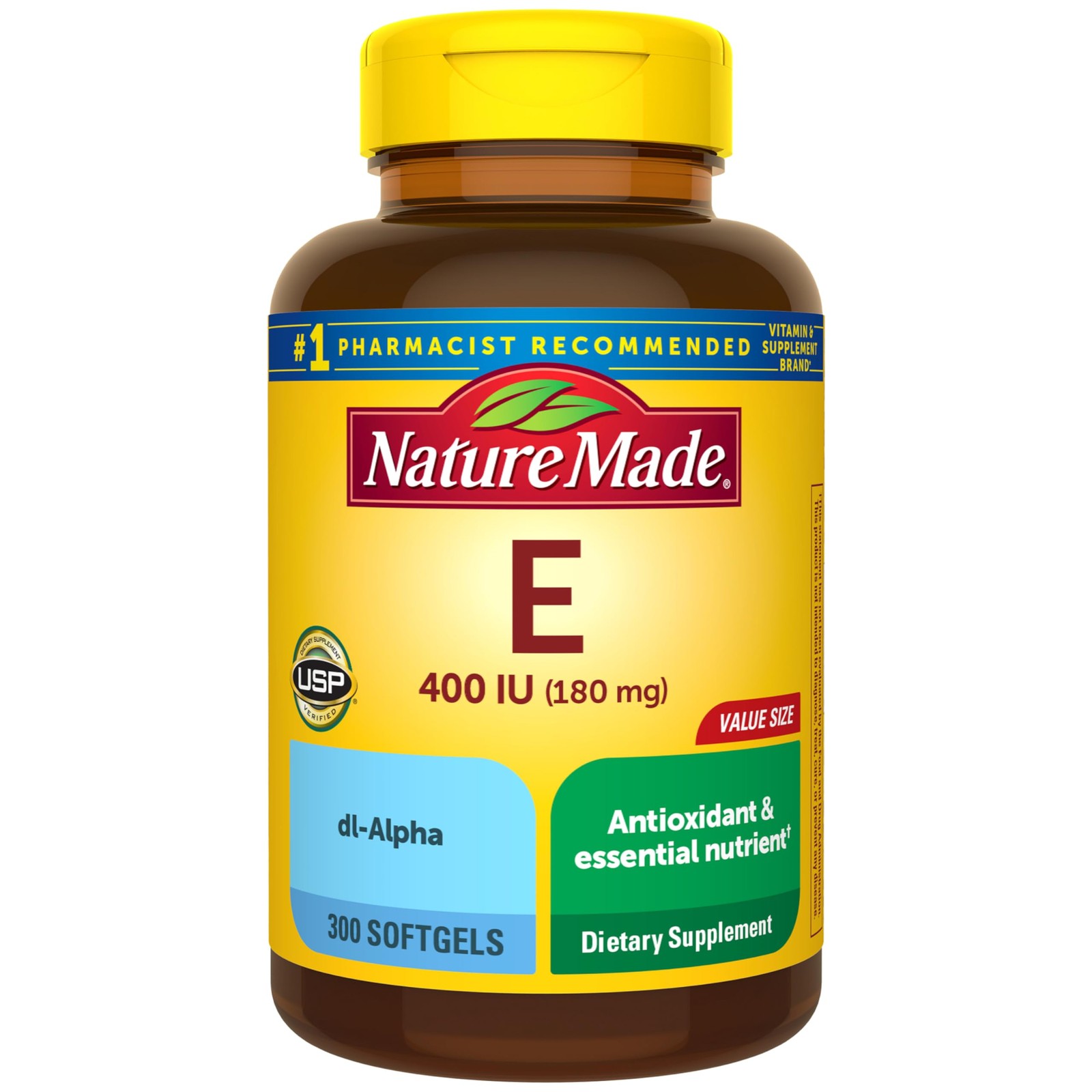 Nature Made Vitamin E 180 mg (400 IU) 300 Count (Pack of 1), 300