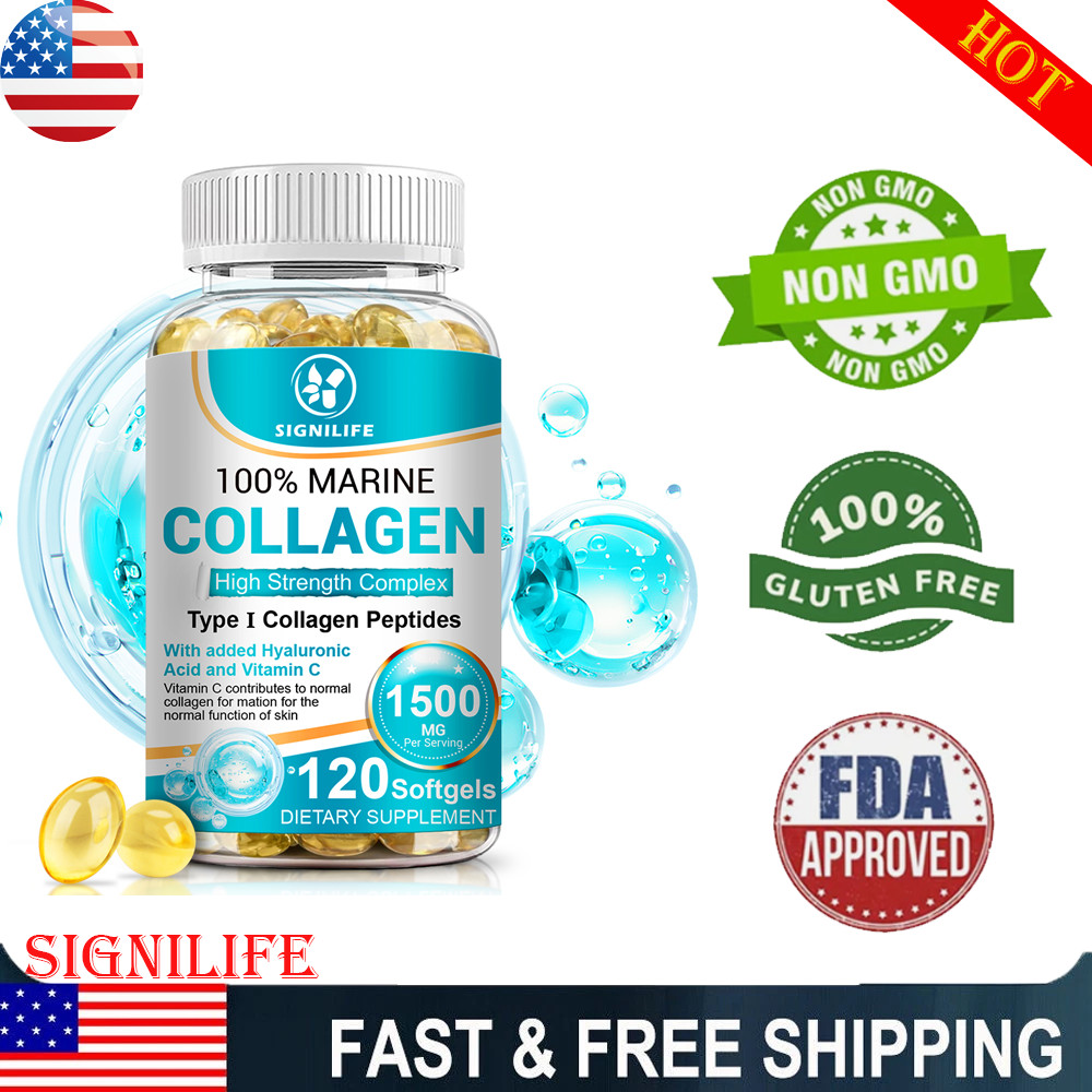 Hydrolysed Type I Marine Collagen 1300mg Capsules for Skin Nail & Hair Health