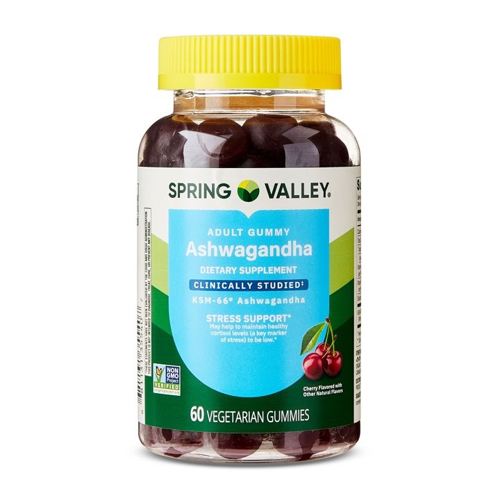3 Pack Spring Valley Ashwagandha Gummies Cherry Stress Support 60 Count