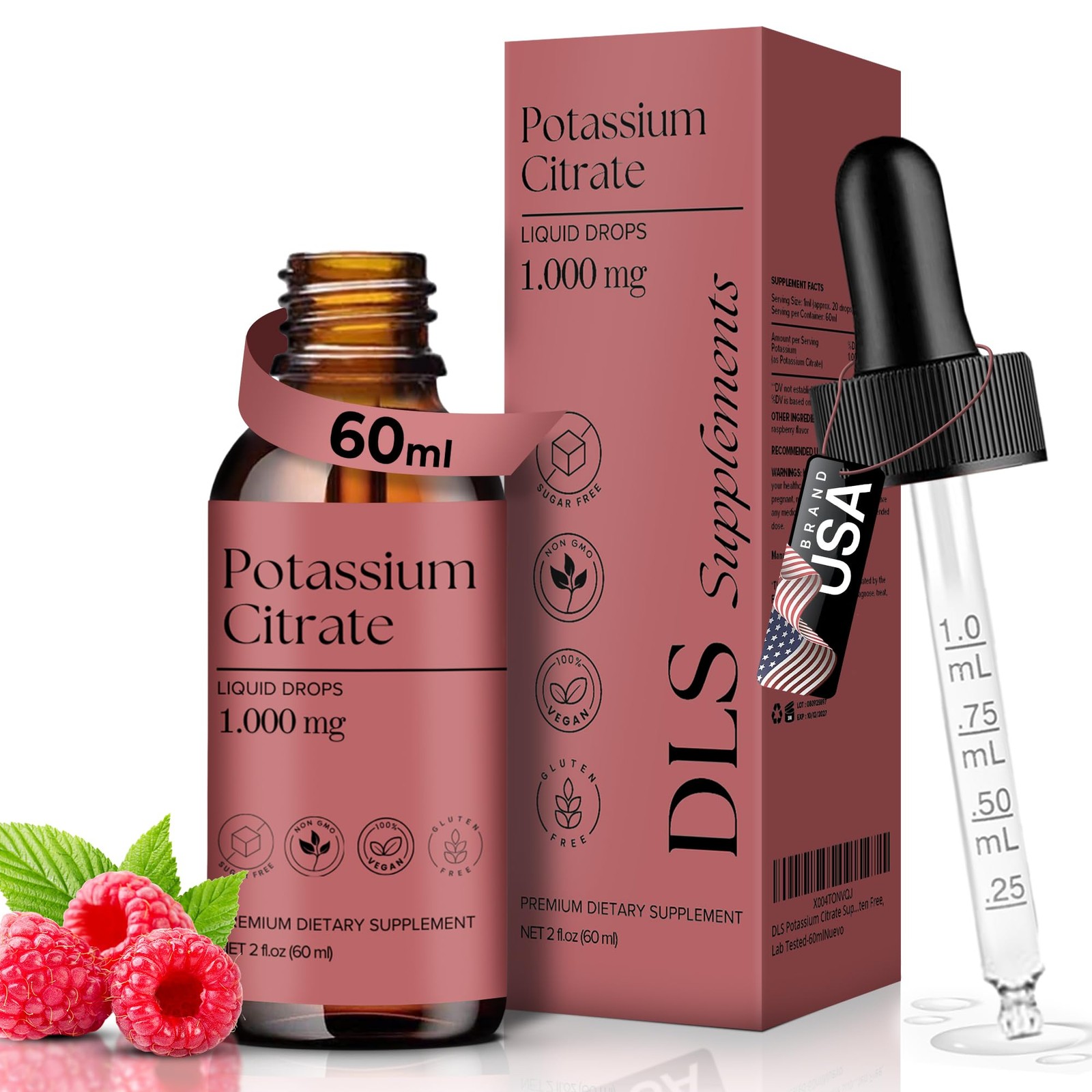 DLS Potassium Citrate Liquid & High Supplement 2 Fl Oz (Pack of 1)