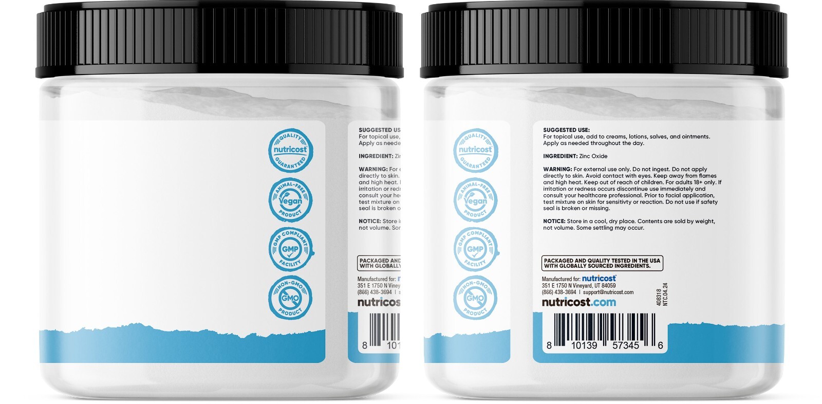 Nutricost Zinc Oxide Powder (500 Grams) 100% Pure, No additives – Vegan, Non-GMO