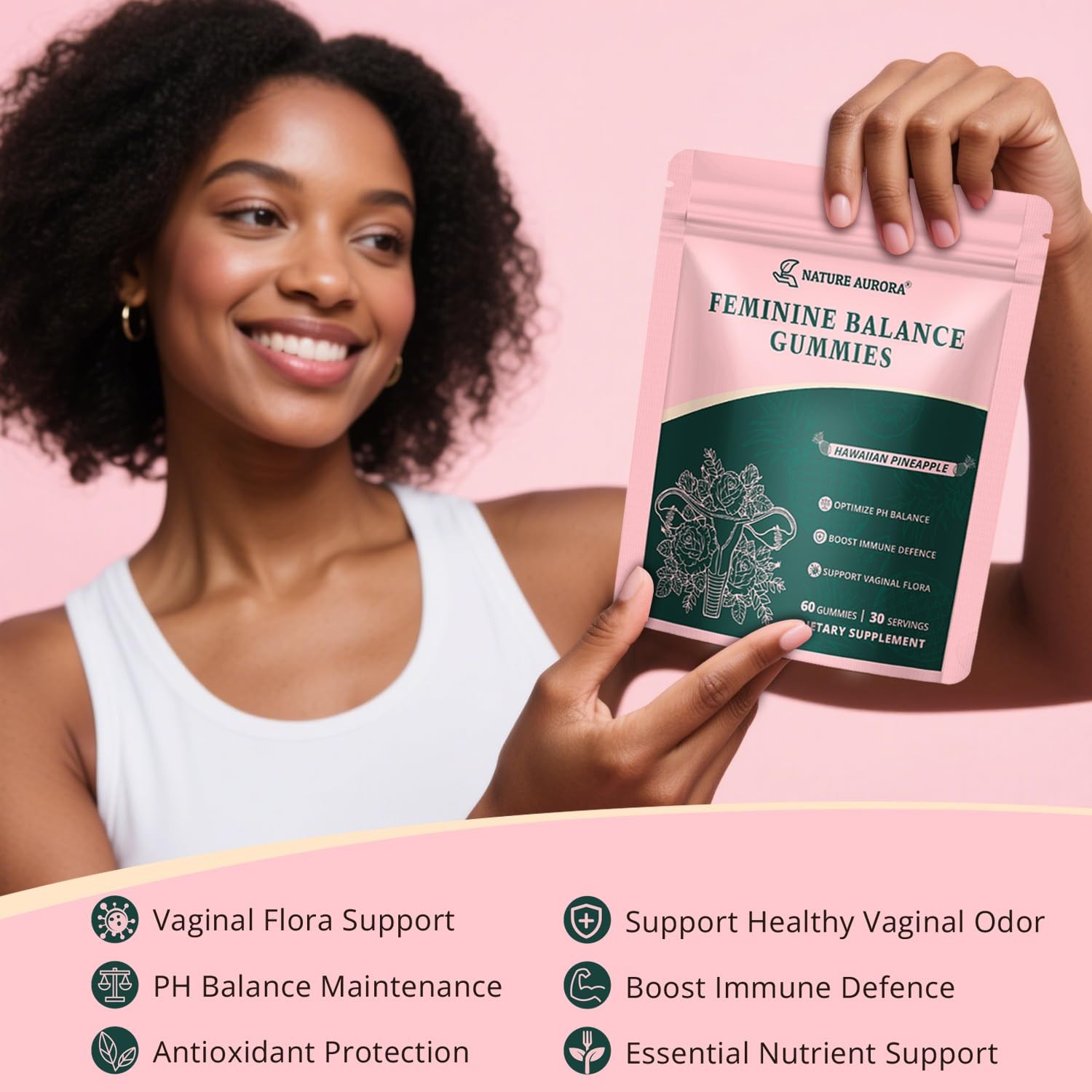 Premium Feminine Balance Gummies – Women’s pH Balance & Vaginal Probiotics Su…