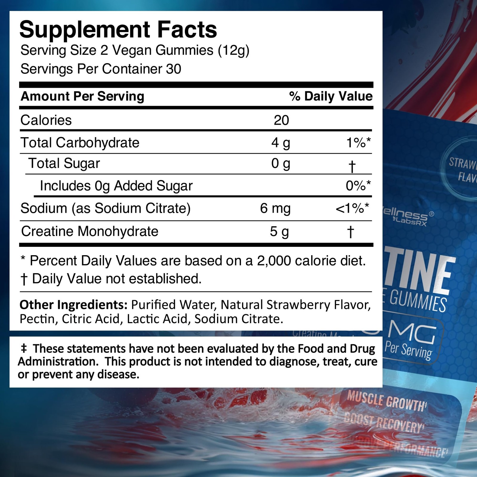 Creatine Gummies for Women & Men, Creatine Monohydrate Gummies, Strawberry | …