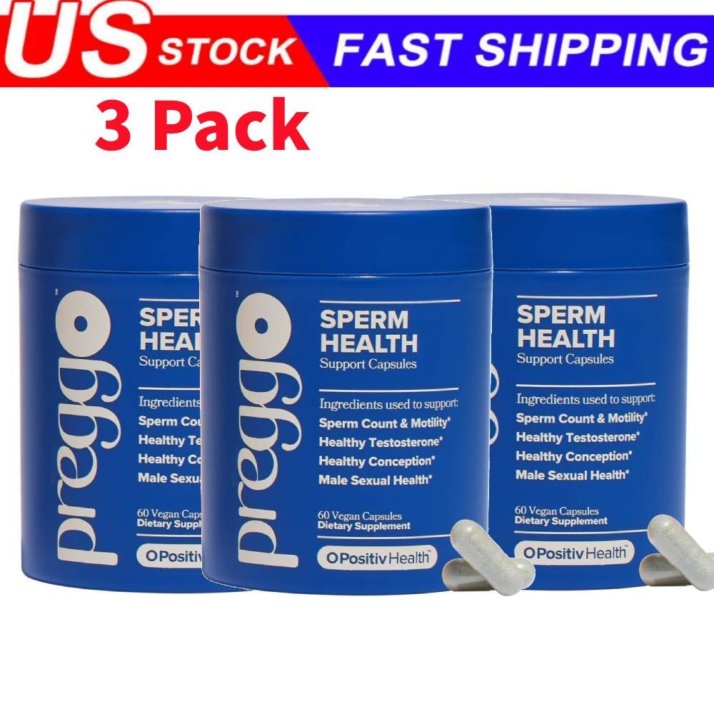 3 Pack PREGGO O-Positive Sperm Health Boost Capsules – 180 Count For Men